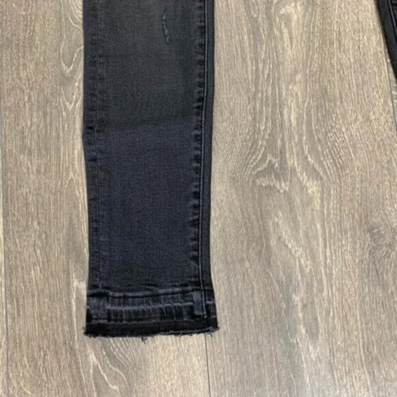 Free People NEON BLONDE Skinny Jeans Distressed Black Denim High rise waist 25 - Picture 9 of 14